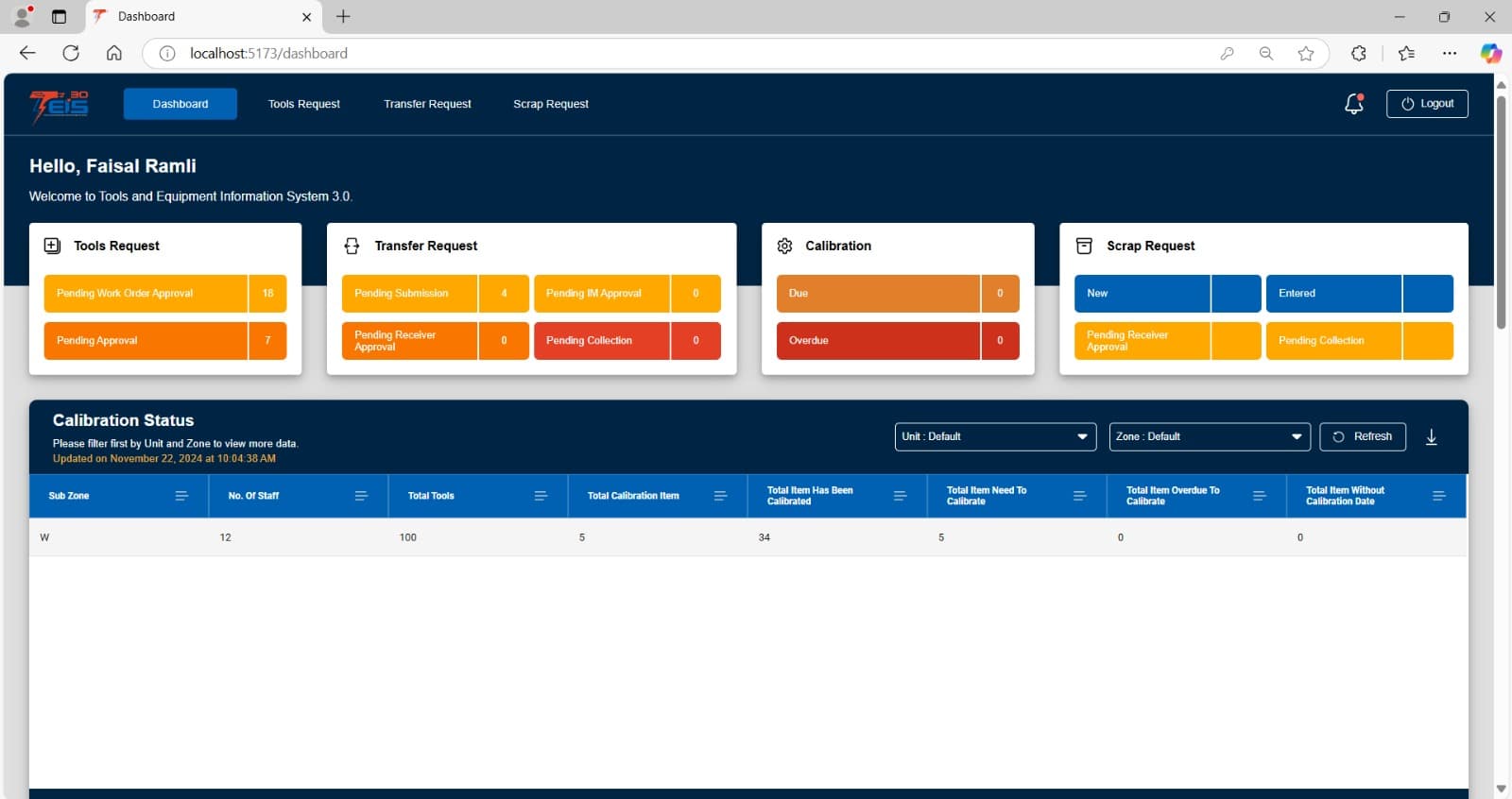 TNB - Tools Equipment Information System